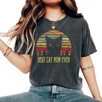 Best Cat Mom Ever intage Des Années 80 T-shirt oversize confortable pour femme - Cadeauxyz