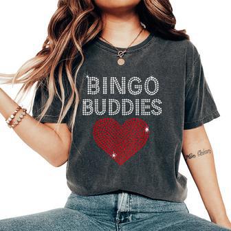 Bingo Buddies Bingo Lover Cute Heart Game Girls Women's Oversized Comfort T-Shirt - Seseable