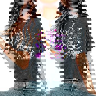 Birthday Queen Crown Hearts High Heel Girls Women's Oversized Comfort T-Shirt - Monsterry