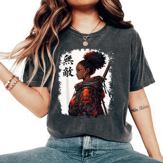 Black Samurai Girl Anime Warrior Afro African Pride Women's Oversized Comfort T-Shirt | Seseable UK
