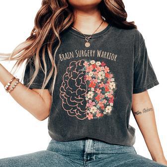 Brain Surgery Warrior Floral Brain Tumor Cancer Survivor Women's Oversized Comfort T-Shirt - Thegiftio UK