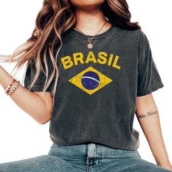 Brazil Flag Patriotic Brazilian Boys Girls Brazil Women's Oversized Comfort T-Shirt - Thegiftio UK