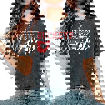 Buckeye Girl Ohio Home Heart State Women's Oversized Comfort T-Shirt - Monsterry