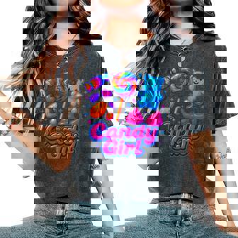 Candy Girl Sweet Lollipop Cotton Candy Cute Women's Oversized Comfort T-Shirt | Seseable CA