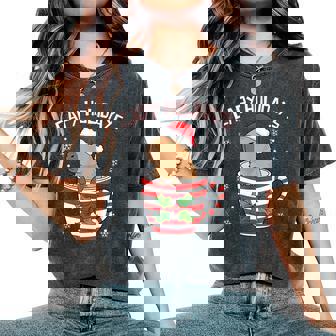 Capy Holidays Christmas Capybara Santa Hat Xmas Boys Girls Women's Oversized Comfort T-Shirt - Monsterry