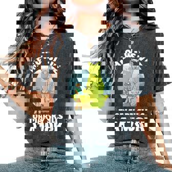 Cat & Plant Meow-Sive Topiary Skills At Work Men Women Women's Oversized Comfort Colors T-Shirt | Mazezy