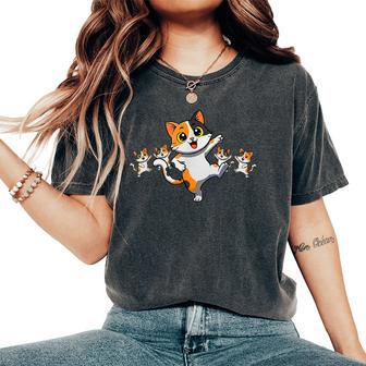 Cats Dancing Cat Lover For Kitty Graphic Women's Oversized Comfort T-Shirt - Thegiftio UK