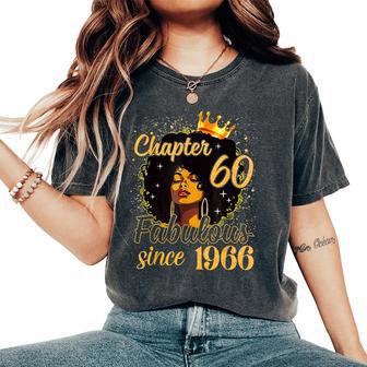 Chapter 60 Afro Queen Girl Fabulous Since 1966 Birthday Women's Oversized Comfort T-Shirt - Thegiftio UK