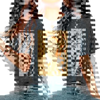 Chat Tricolore Japonais Fleur Japonaise Kanji Zoo Maman Papa T-shirt oversize confortable pour femme - Cadeauxyz