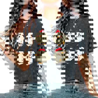 Chicken Chickens Cute Kawaii Anime Kawaii Japan レディースオーバーサイズコンフォートTシャツ - Kawaiitshirt