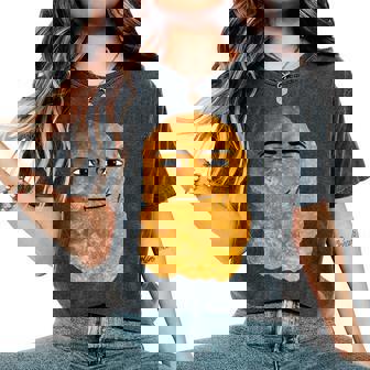 Chicken Nugget Man Face Cowboy Meme Women's Oversized Comfort T-Shirt - Monsterry