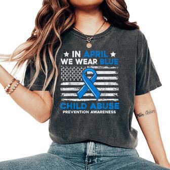 Child Abuse Prevention Flag Child Abuse Awareness Women Women's Oversized Comfort T-Shirt - Thegiftio UK