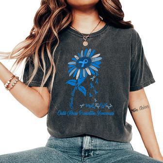 Child Abuse Prevention Sunflower Child Abuse Awareness Women's Oversized Comfort T-Shirt - Thegiftio