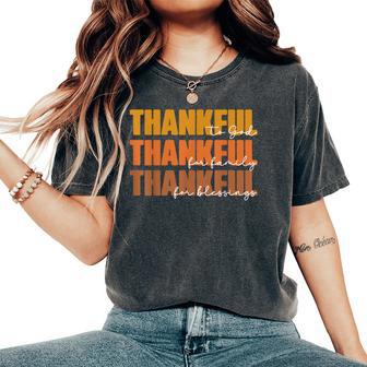 Christian Thanksgiving Thankful To God For Family Blessings Women's Oversized Comfort T-Shirt - Thegiftio UK