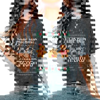 Christmas Cookie Baking Supervisor Gingerbread Pastry Chef Women's Oversized Comfort Colors T-Shirt - Monsterry