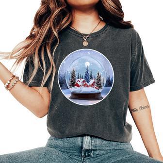 Christmas Snow Globe Winter Holiday Festive Miniature Women's Oversized Comfort T-Shirt - Thegiftio UK