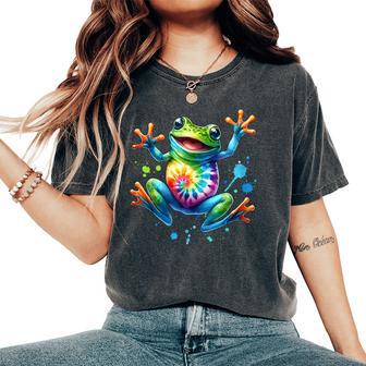 Cool Peace Frog Tie Dye For Boys And Girls Women's Oversized Comfort T-Shirt | Seseable CA