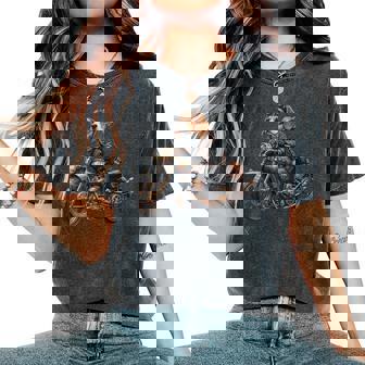 Cool Steampunk Beagle Biker Vintage Motorcycle Dog Lover Women's Oversized Comfort Colors T-Shirt | Mazezy