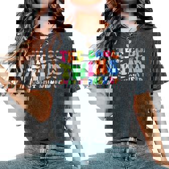 Cool Twins Just Showed Up Spirit Week Groovy Twin Day Twins Women's Oversized Comfort T-Shirt - Thegiftio