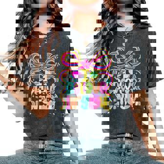 Coquette Bow Test Day I Believe In You State Testing Teacher Women's Oversized Comfort T-Shirt | Seseable CA