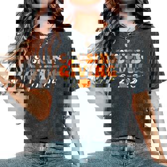 Cousins Giving 2025 Retro Thanksgiving Family Matching Fall Women's Oversized Comfort T-Shirt - Thegiftio