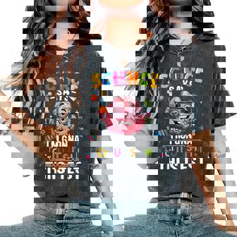 Crush This Test Teacher Testing Day Exam Science Student Women's Oversized Comfort T-Shirt | Seseable FR