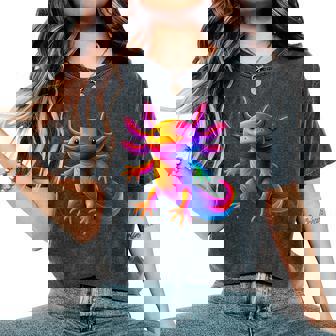 Cute Axolotl Anime Colorful Boy Girls Women's Oversized Comfort T-Shirt - Thegiftio