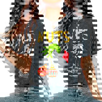 Cute Chest Nuts Shirts Xmas Couple Christmas Matching Women's Oversized Comfort Colors T-Shirt | Mazezy