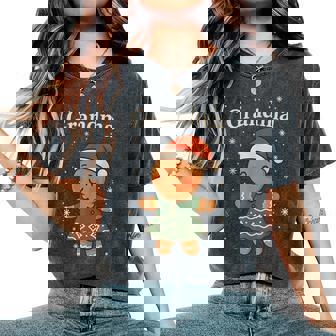 Cute Grandma Gingerbread Family Matching Christmas Women Women's Oversized Comfort T-Shirt | Mazezy