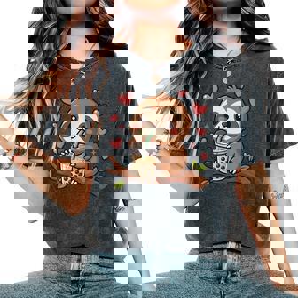 Cute Sloth Boba Tea Bubble Tea Anime Kawaii Neko Idea Women's Oversized Comfort T-Shirt - Monsterry