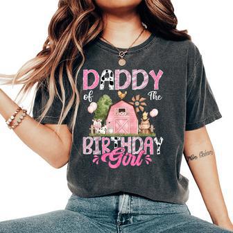 Daddy Of The Birthday Girl 1St Birthday Pink Farm Women's Oversized Comfort T-Shirt - Thegiftio UK