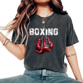De Boxeo Divertida Con Texto I Love Boxing Cuello Camiseta extragrande cómoda para mujer - Regaloses