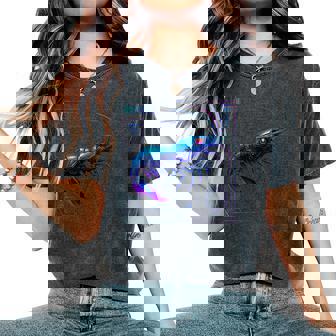 Demon Blue Dream Shrimp Cyberpunk Art For Aquascaping Fans Women's Oversized Comfort Colors T-Shirt | Mazezy