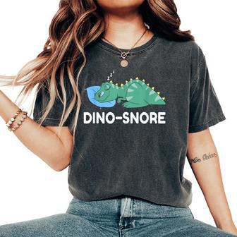 Dino Snore Dinosaur Pajamas For Women Women's Oversized Comfort T-Shirt - Thegiftio UK