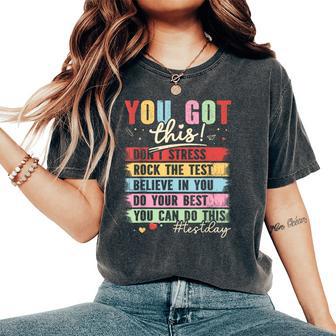 You Got This Don't Stress Rock The Test Test Day Teacher Women's Oversized Comfort T-Shirt - Thegiftio UK