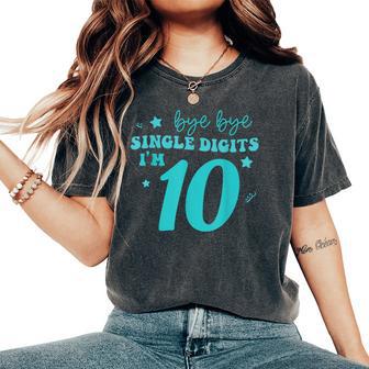 Double Digits Girl 10Th Birthday Turning 10 Teal Turquoise Women's Oversized Comfort T-Shirt - Thegiftio UK
