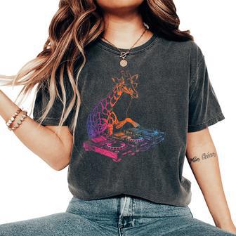 Drôle Girafe Dj Musique Lover Casque Rétro Pop Hommes S T-shirt oversize confortable pour femme - Cadeauxyz
