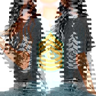 E-9 CSM Command Sergeant Major Rank Insignia Military Papa Women's Oversized Comfort Colors T-Shirt | Mazezy