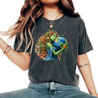 Earth Day 2026 Green Mother Nature Planet Girls Women's Oversized Comfort T-Shirt - Monsterry