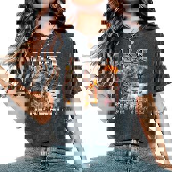 I Eat Drywall Cat Meme Bootleg Women Women's Oversized Comfort T-Shirt | Seseable CA