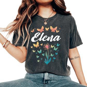 Elena Compleannoorella Farfalla Dente Di Leone Nome T-shirt comoda oversize da donna - Novitaregali