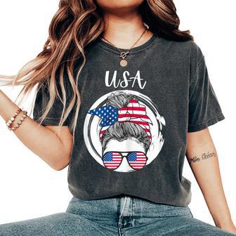 Estados Unidos Bandera Estadounidense Niña De Estados Unidos Es Y Niñas Estadounidenses Camiseta extragrande cómoda para mujer - Regaloses