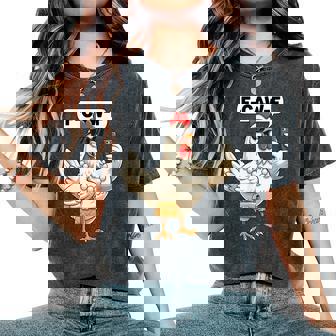 F CAW F Hen Chicken Selfie Sassy Women Meme Fashion Shopping Women's Oversized Comfort Colors T-Shirt | Mazezy