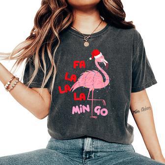 Fa La La La Mingo Cute Flamingo Christmas Xmas Women's Oversized Comfort T-Shirt - Thegiftio UK