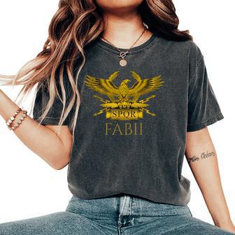 Fabii -Toria Romana Antica Gens Fabia -Pqr Eagle T-shirt comoda oversize da donna - Novitaregali