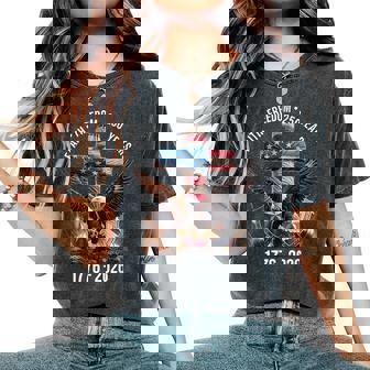 Faith Freedom 250 Years Christian Cross Eagle 4Th Of July Women's Oversized Comfort T-Shirt - Monsterry