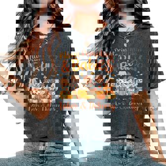 Fall Labor And Delivery Halloween L&D Nurse Thanksgiving Women's Oversized Comfort T-Shirt | Mazezy