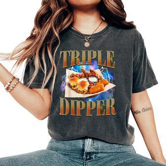 Fast Food Lovers Hamburger Chicken Nugget Foodie Women Women's Oversized Comfort T-Shirt | Mazezy