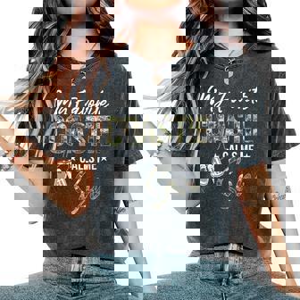 My Favorite Coastie Calls Me Son Proud US Coast Guard Son Women's Oversized Comfort Colors T-Shirt | Mazezy