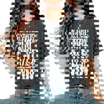 My Favorite Trumpet Calls Me Mom Marching Band Parent Women's Oversized Comfort Colors T-Shirt | Mazezy